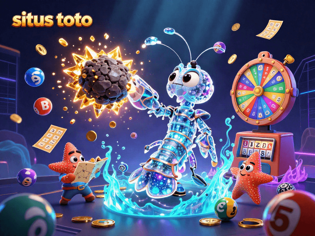 Menangkan hadiah besar di situs toto dengan bola lotere berwarna-warni dan simbol jackpot!