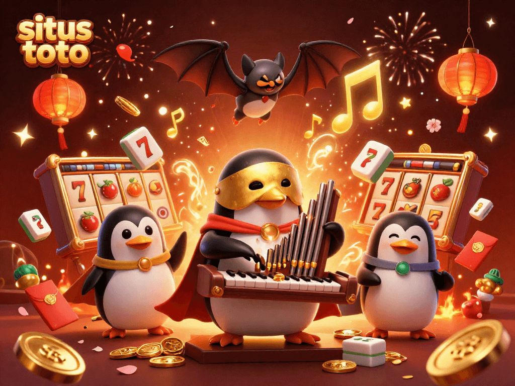 Situs toto menawarkan permainan slot dengan penguin opera yang menembakkan koin emas