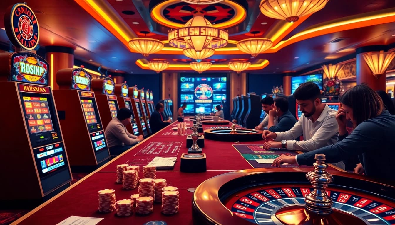 Engage in high-stakes gaming at Nhà cái S8 with thrilling casino tables and slot machines.