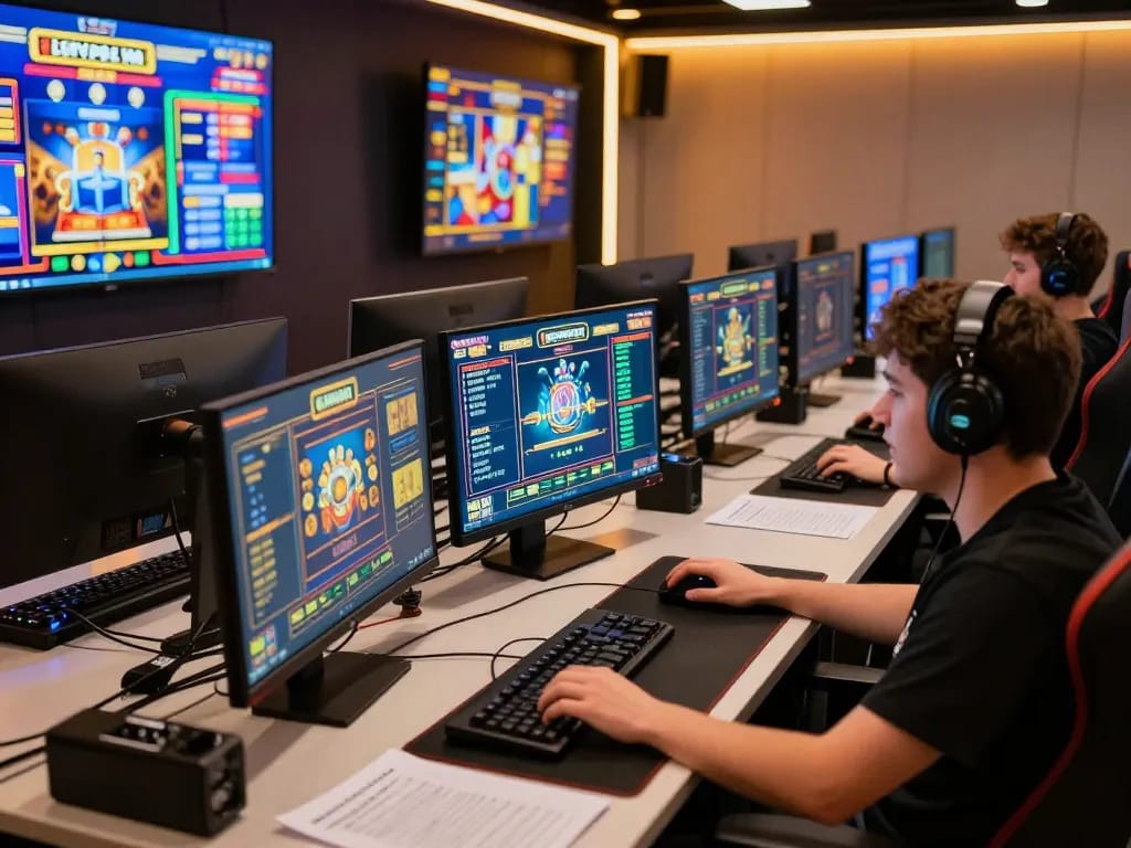 Player strategizing and placing wagers at LGOSUPER's online gambling platform amid vibrant gaming screens.