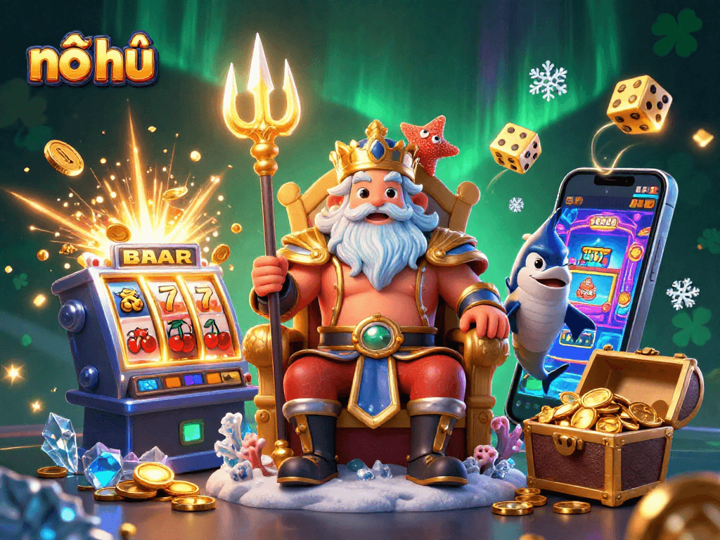 Experience the thrill of nổ hũ with a vibrant 3D illustration depicting a jackpot explosion with magical casino elements.