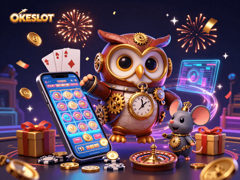 Mainkan permainan slot OKESLOT dengan grafis menakjubkan dan detail yang mengesankan.