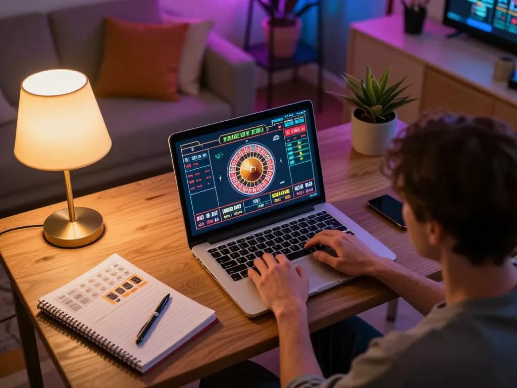 Engaging online gameplay of 566 with a user strategizing on roulette bets and colorful interface.