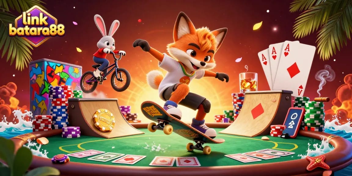 Experience thrills at link batara88 with vibrant characters showcasing digital casino gaming adventures.