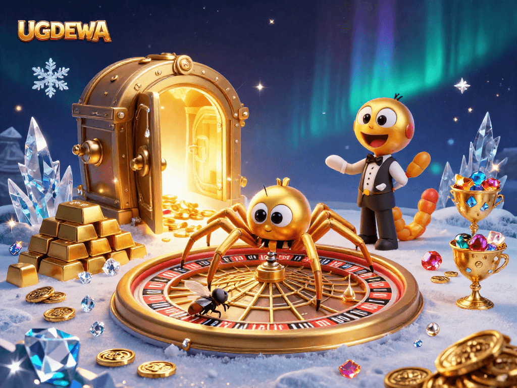 Spin the roulette at UGDEWA as a golden spider weaves a web of riches.