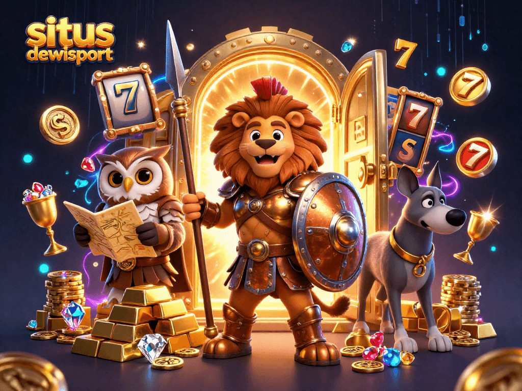 Engage with the excitement of situs dewisport through this vibrant 3D illustration of casino themes.