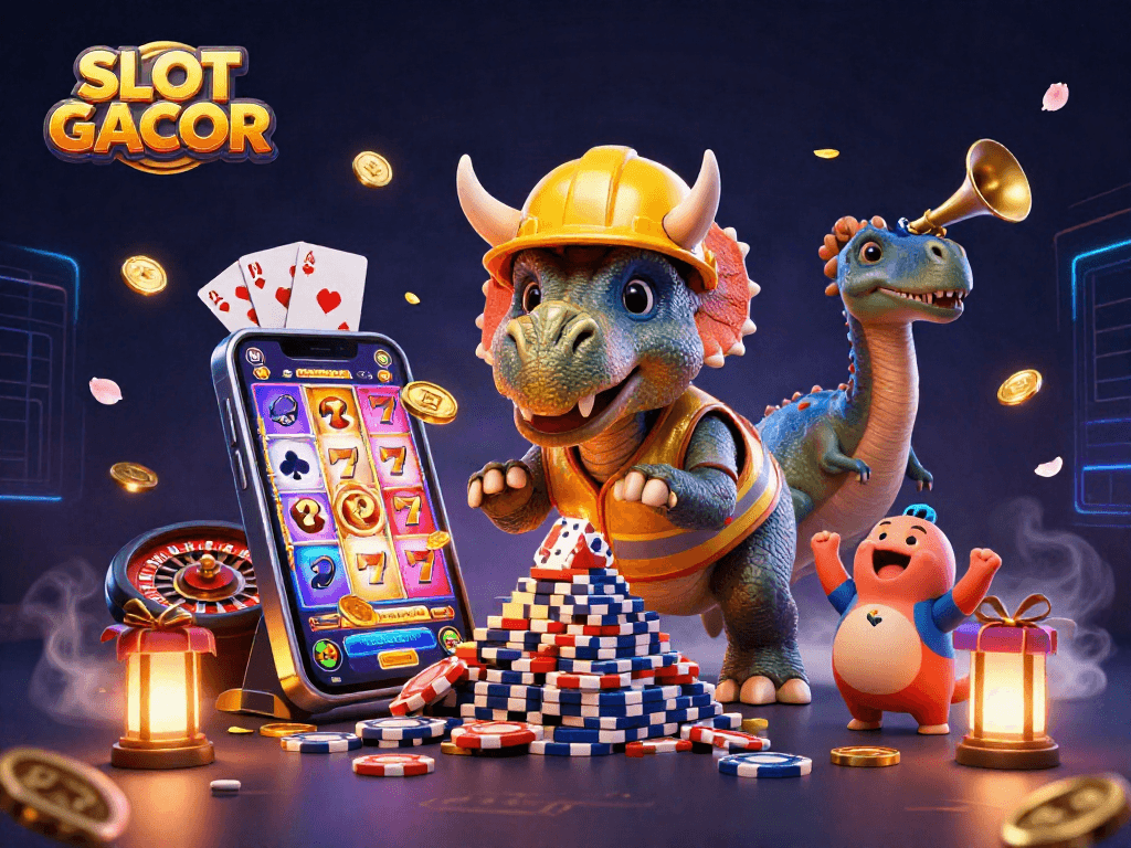 Mainkan SLOT GACOR di dunia penuh energi dengan dinosaurus dan permainan slot yang ceria.