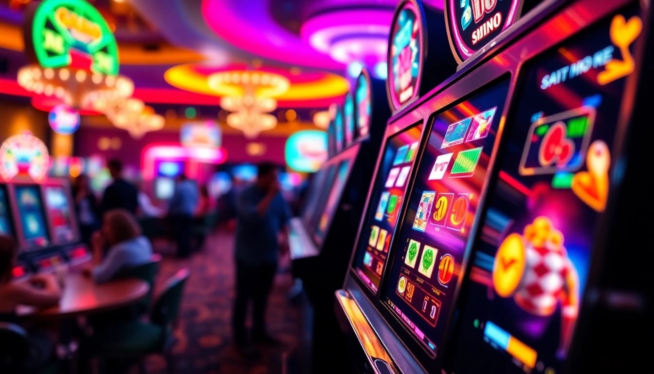 Slot yang menarik dalam suasana kasino yang energik dan cerah.