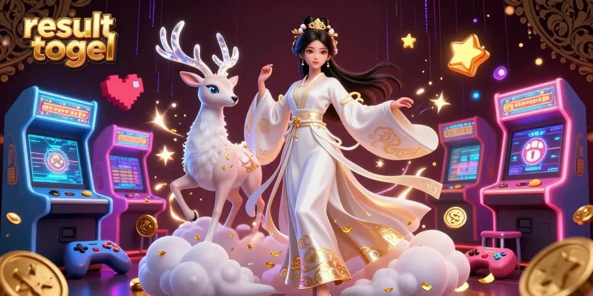 Engage with result togel through an immersive 3D casino scene filled with vibrant game elements.