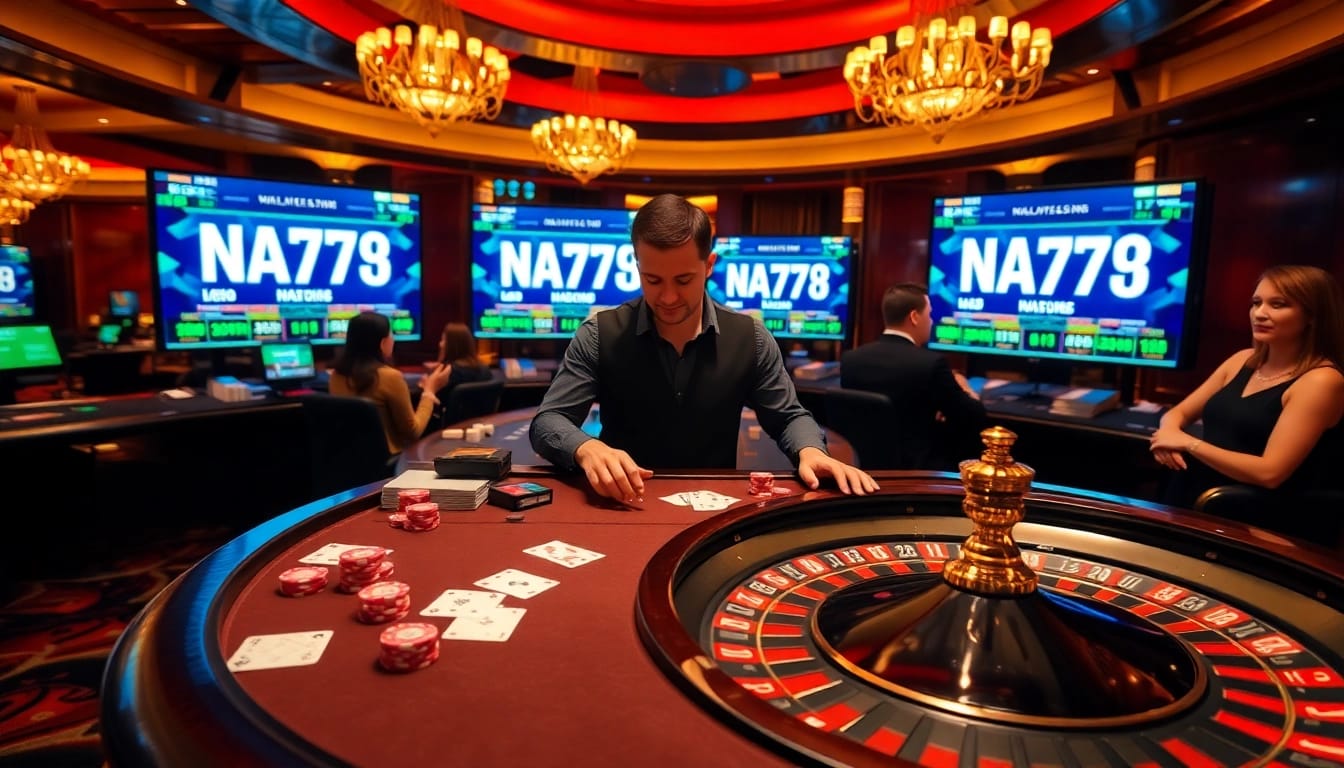 Engage with NA777 casino thrills at a luxurious gaming table with professional dealers.