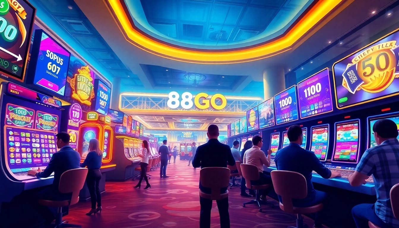 Experience the thrill of 88GO with vibrant gaming scenes showcasing online betting excitement.