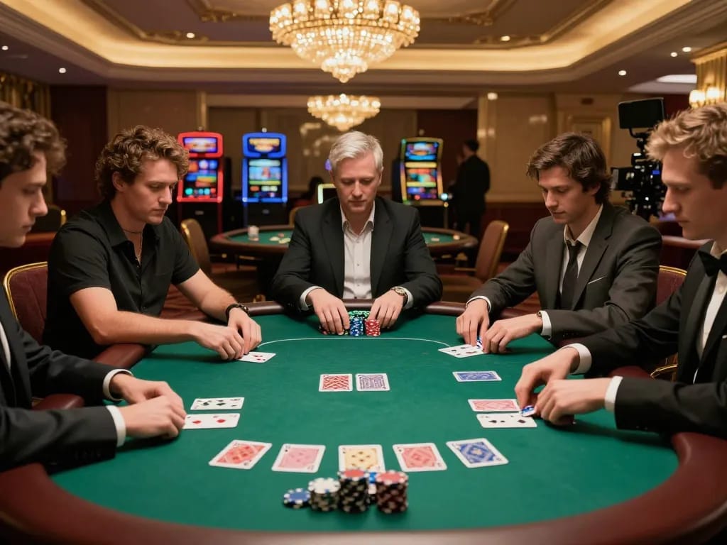 Experience exciting gameplay at alfa 138 poker table in luxurious casino setting with players engaged.