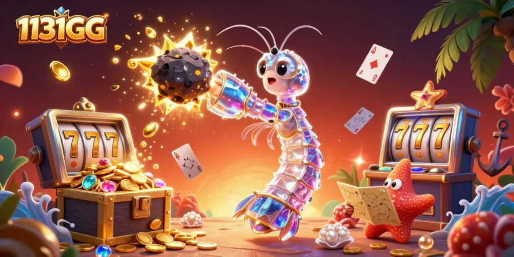 1131GG membawa kemenangan dengan tampilan slot jackpot yang megah di laut.