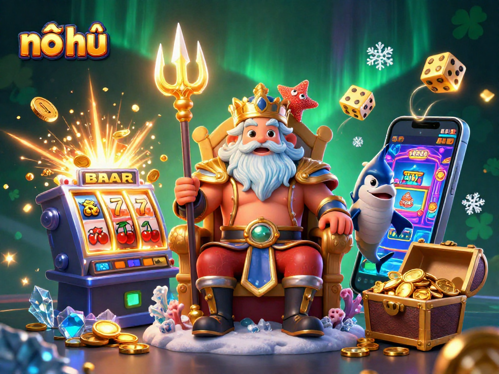 Experience the thrill of nổ hũ with a vibrant 3D illustration depicting a jackpot explosion with magical casino elements.