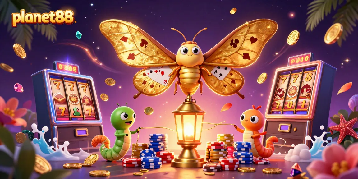 Experience thrilling spins at planet88 with vibrant slot reels and golden treasures in a magical casino scene.