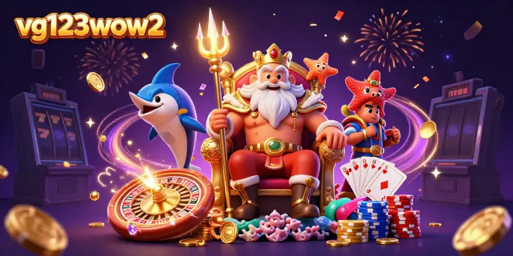 Menangkan jackpot dengan vg123wow2 di kasino menarik yang dikelilingi oleh karakter laut yang penuh perhiasan.