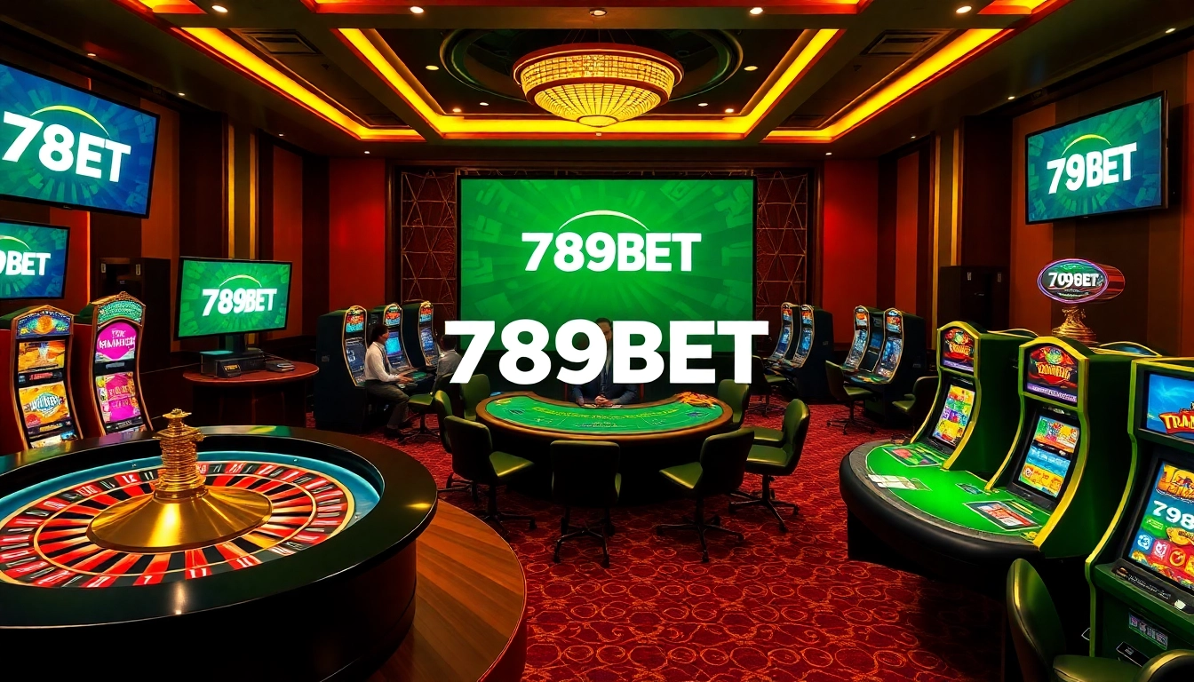 Experience thrilling 789BET gambling with vibrant tables and slot machines.