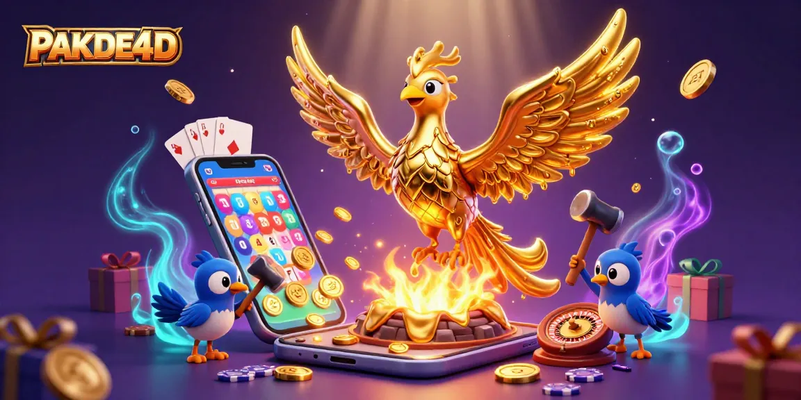 Experience exhilarating gaming action with PAKDE4D's vibrant lottery game featuring golden coins and dynamic elements.