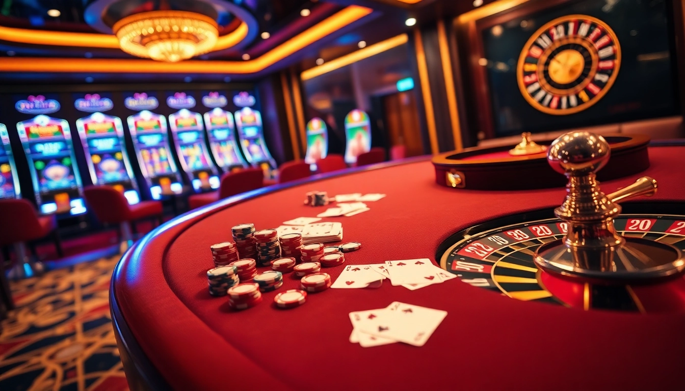 Experience the thrilling excitement of XX88 casino games with poker chips and vibrant slot machines.