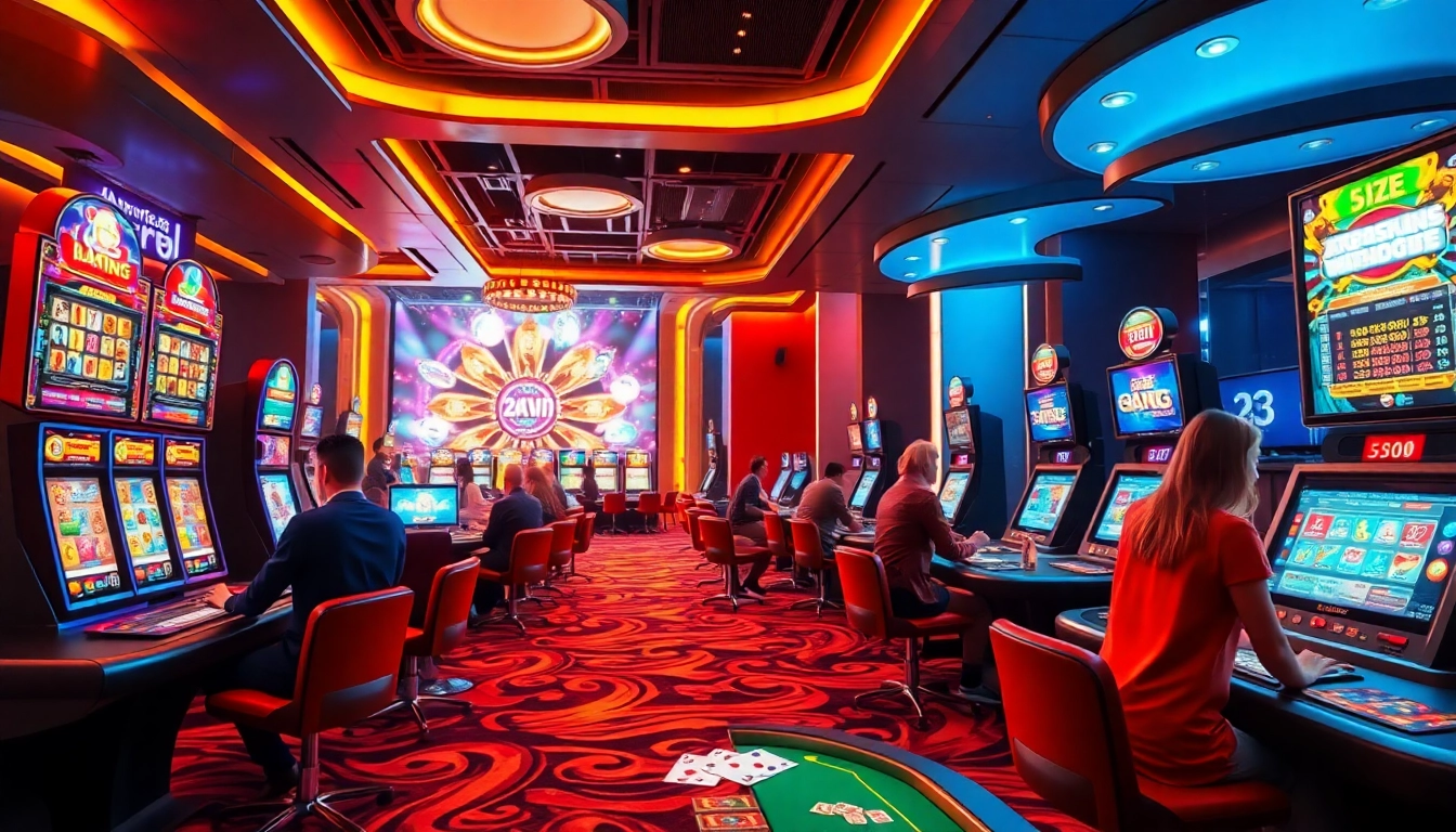 Experience the excitement of 23win's online casino with vibrant players engaged in thrilling games.