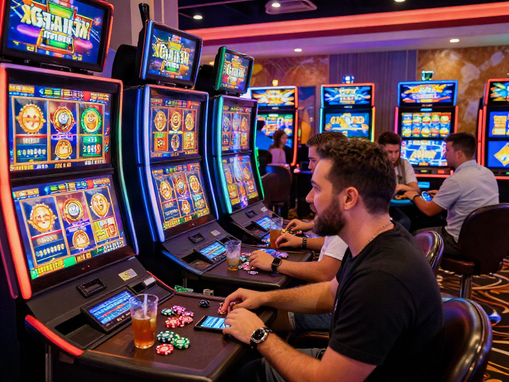 Pengalaman bandar slot online dengan pemain yang antusias dan mesin slot modern.