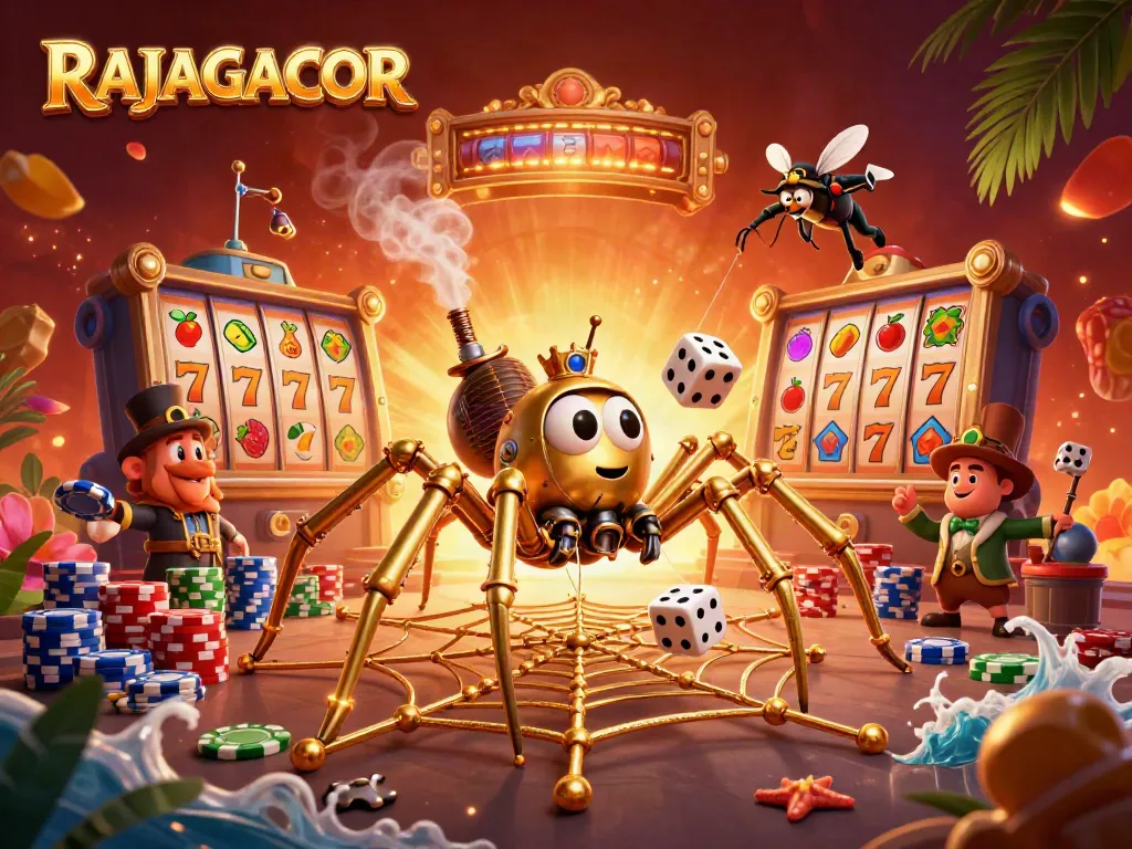 Slot gacor menarik di RAJAGACOR dengan karakter unik dalam ilustrasi 3D.