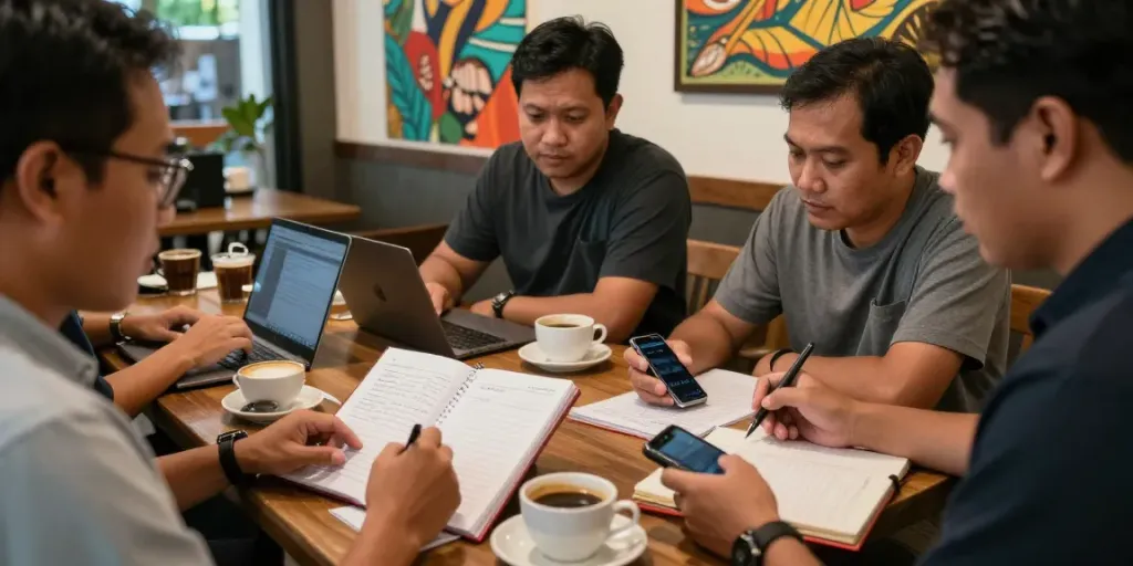 Diskusi strategi togel di BUKUMIMPI138 dengan peserta mencatat tips dan trik terbaik.