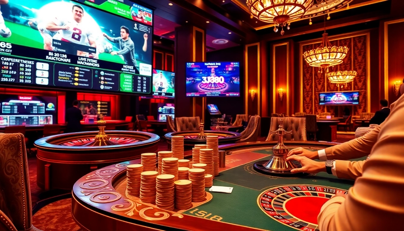 Experience the thrills of BJ88 with an exciting live casino atmosphere featuring poker and roulette.