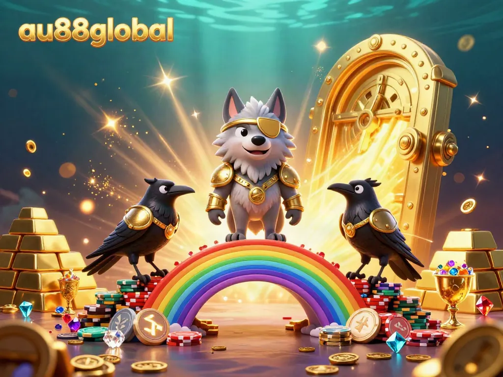 Experience the thrill with au88global in a vibrant casino world filled with golden treasures and Norse characters.