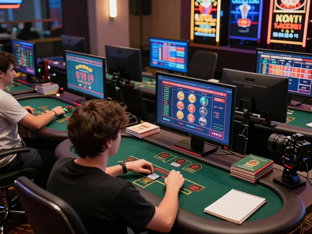 Engaging in strategic gameplay on DAGA trang chu platform with multiple screens and focused atmosphere.