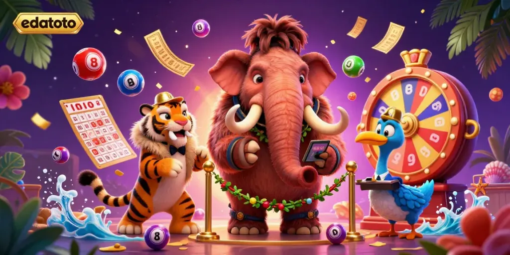 Engage in thrilling winners' excitement with edatoto surrounded by colorful lottery balls and casino elements.