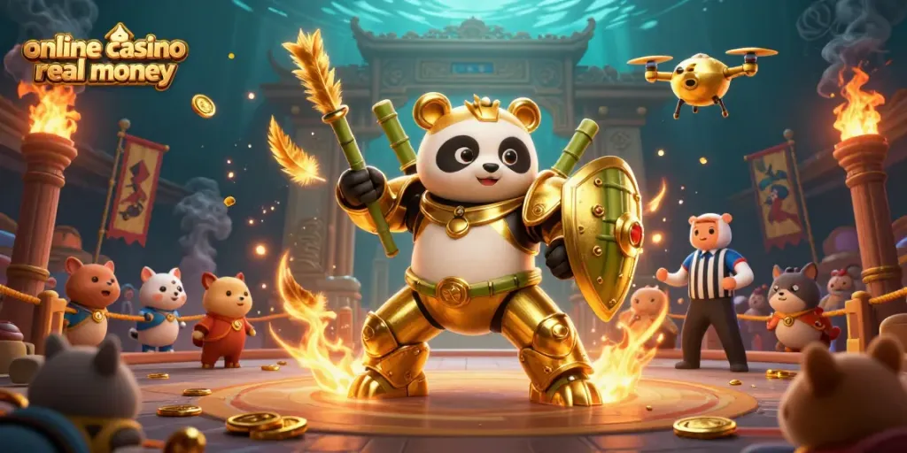 Engage in thrilling gameplay at an online casino real money arena with dynamic characters and elements.