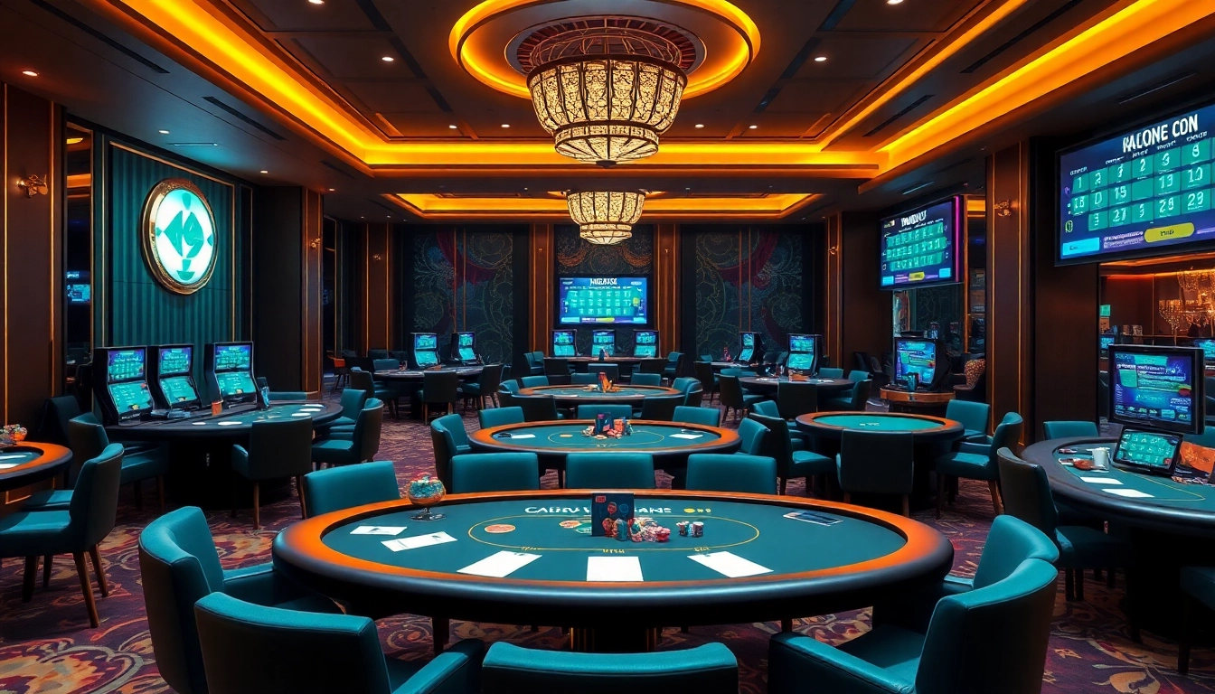 Kaisar888 luxury Togel 4D gaming room featuring elegant decor and plush tables