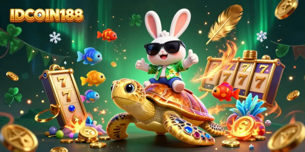 Experience winning thrills at IDCOIN188 with your favorite slot games featuring colorful characters and vibrant casino elements.