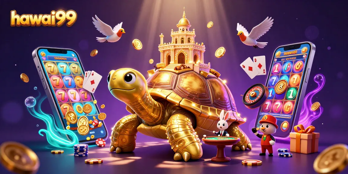 Experience thrilling slot gaming in hawai99's vibrant, imaginative 3D scene featuring exciting casino elements.