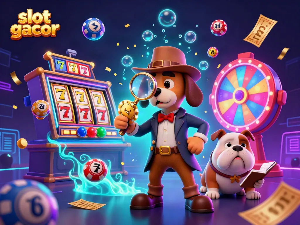 Investigate thrilling "slot gacor" clues with our detective duo amidst dynamic casino elements.