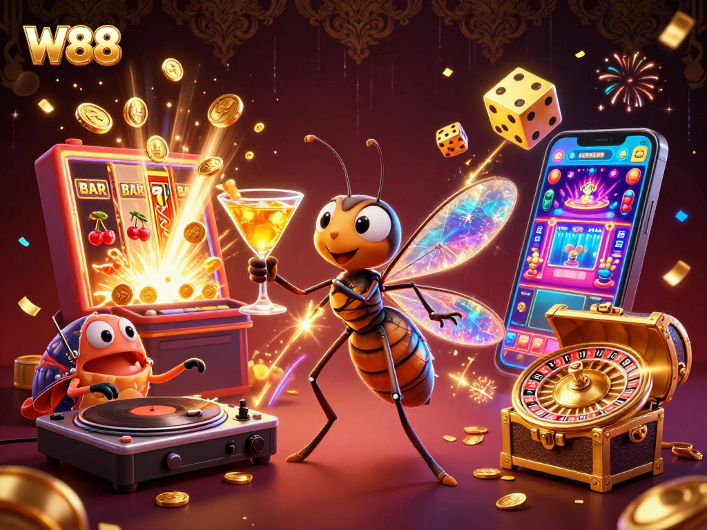 W88 launches exciting casino gaming experiences with vibrant characters and dynamic elements.