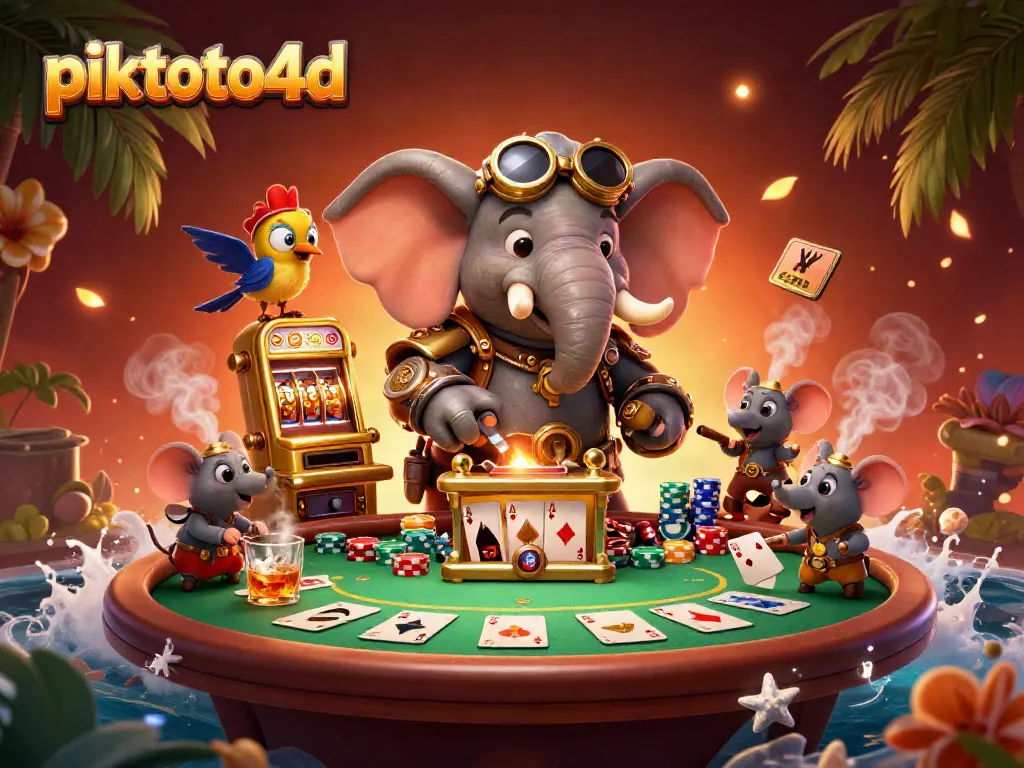Experience the excitement of piktoto4d with a steampunk-themed slot machine and lively 3D characters.