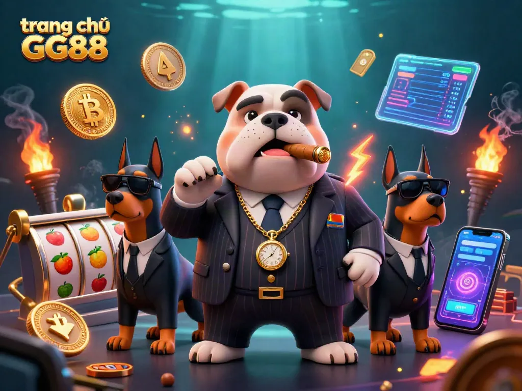 Engage in immersive gaming at trang chủ GG88 with our captivating casino illustration featuring mafia characters.