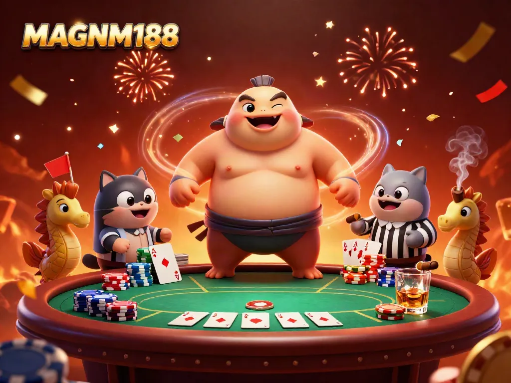 Engage with MAGNUM188's immersive casino experience through a vibrant underwater scene with characters and gaming elements.