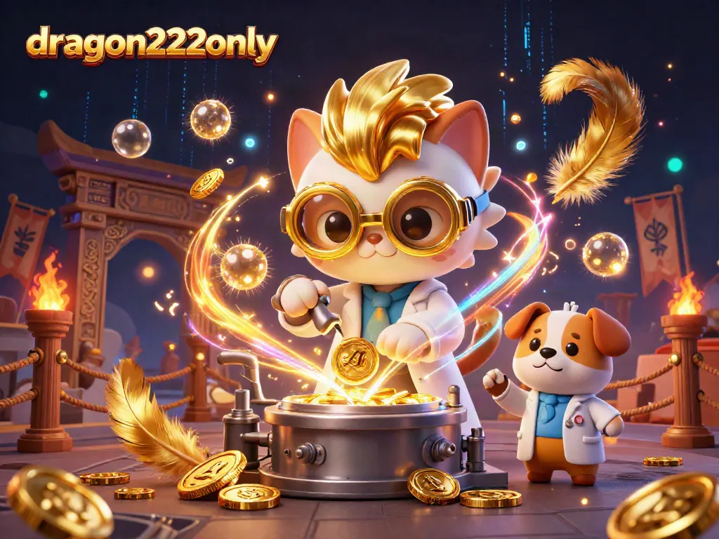 Engage in thrilling gameplay at dragon222only with golden coins and jackpot excitement in a dynamic scene.