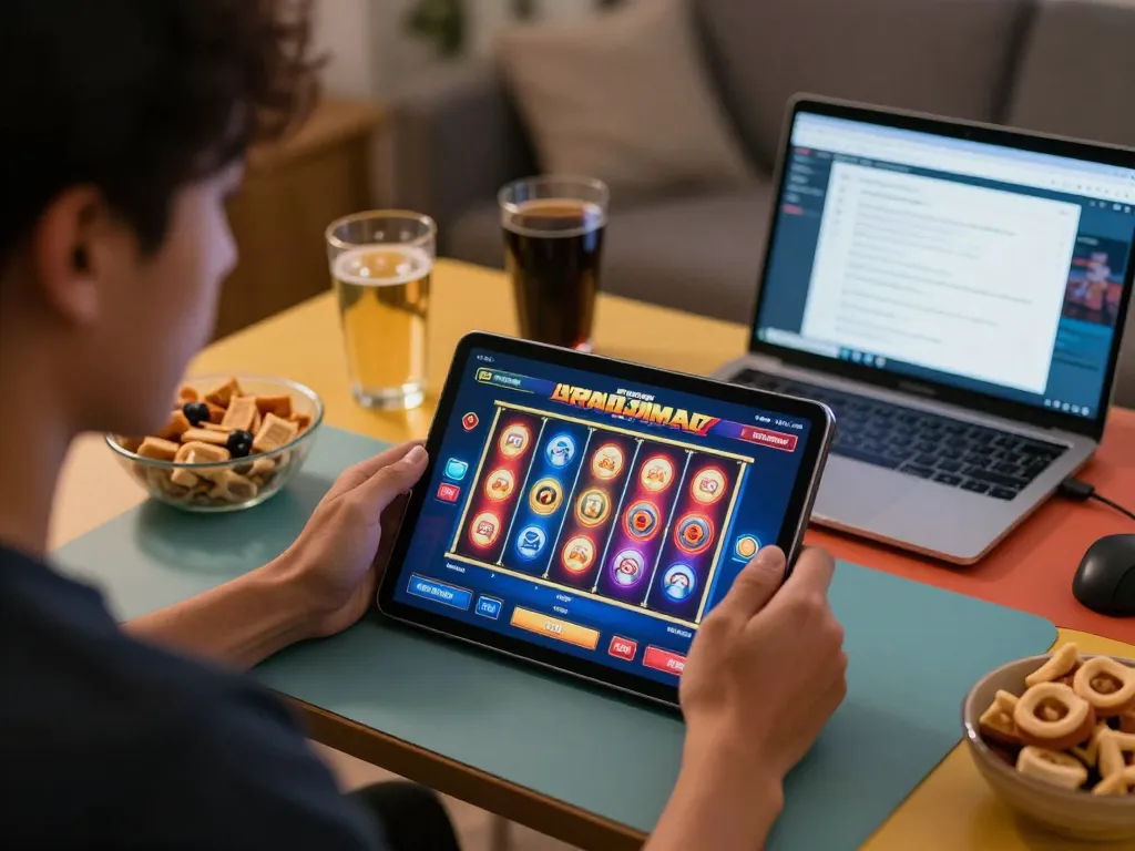Mendapatkan keseruan dengan slot gacor hari ini sambil bermain di tablet di rumah pada malam yang nyaman