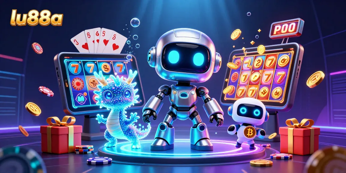 Experience thrilling wins at lu88a with a vibrant 3D casino illustration showcasing exciting gaming elements.
