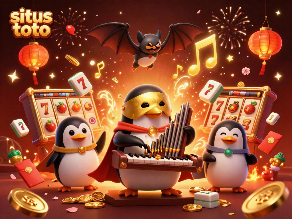 Situs toto menawarkan permainan slot dengan penguin opera yang menembakkan koin emas