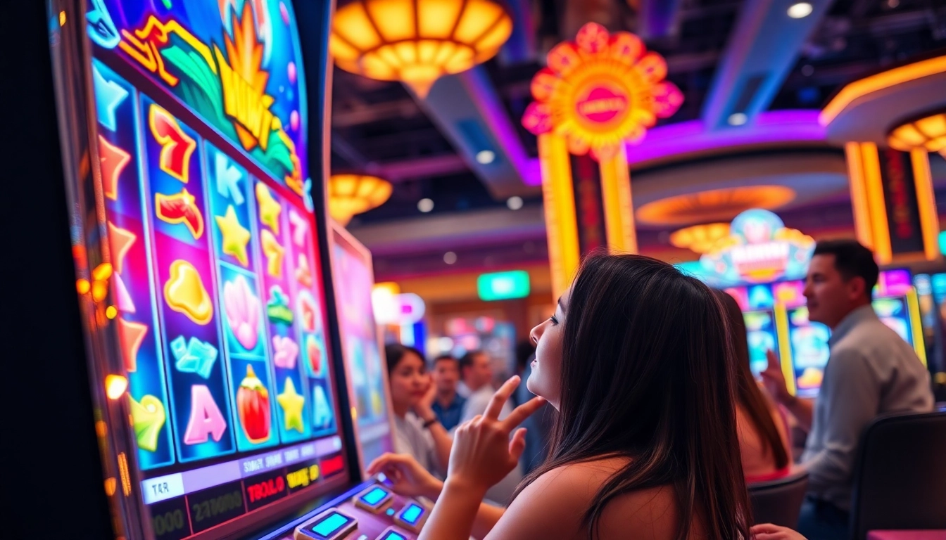 Menangkan Arus Hoki dengan slot mesin berwarna cerah dan pemain yang bersemangat.