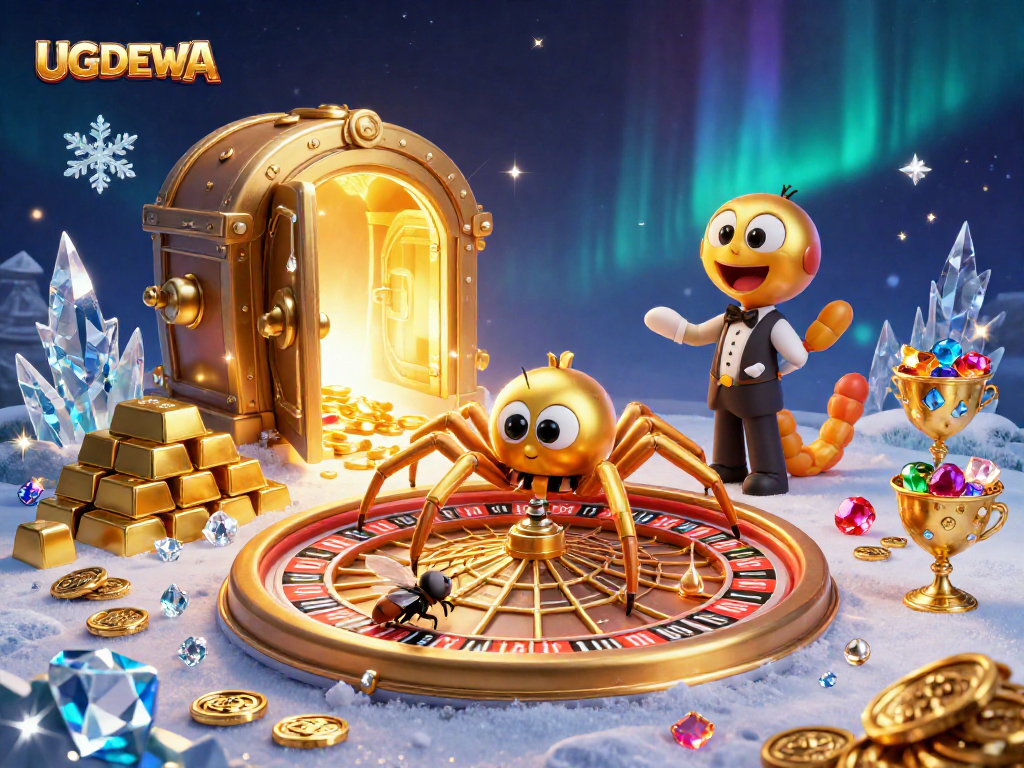 Spin the roulette at UGDEWA as a golden spider weaves a web of riches.