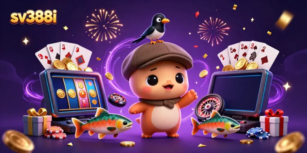 Experience thrilling casino games at sv388i with vibrant characters and exciting elements.