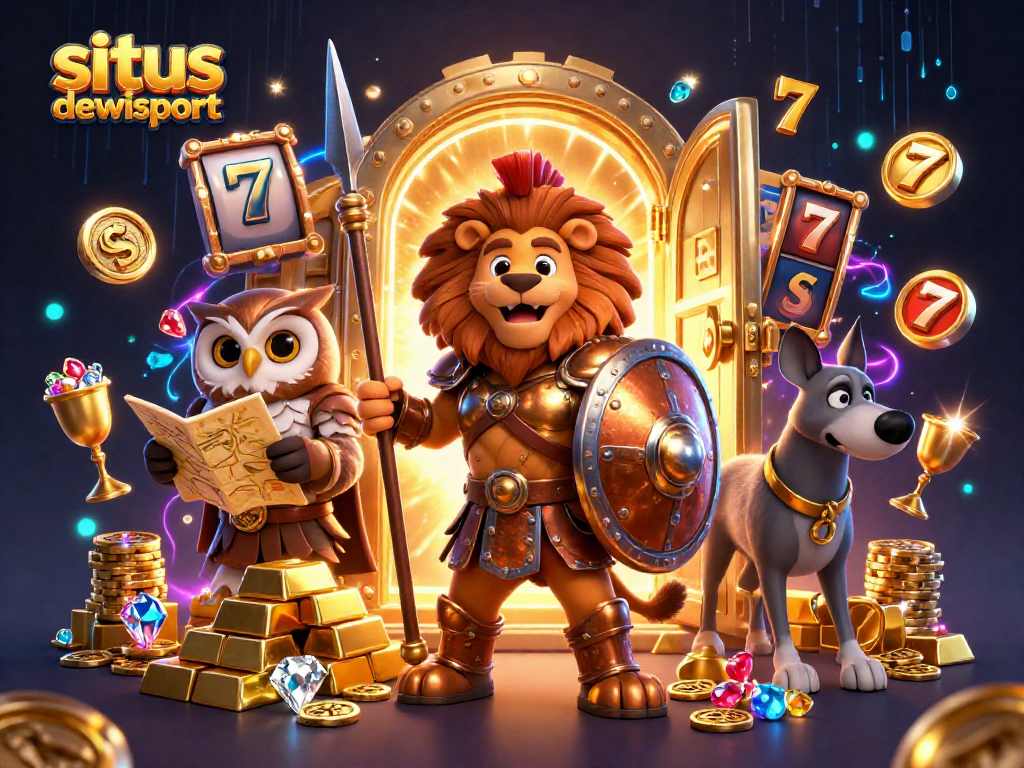 Engage with the excitement of situs dewisport through this vibrant 3D illustration of casino themes.