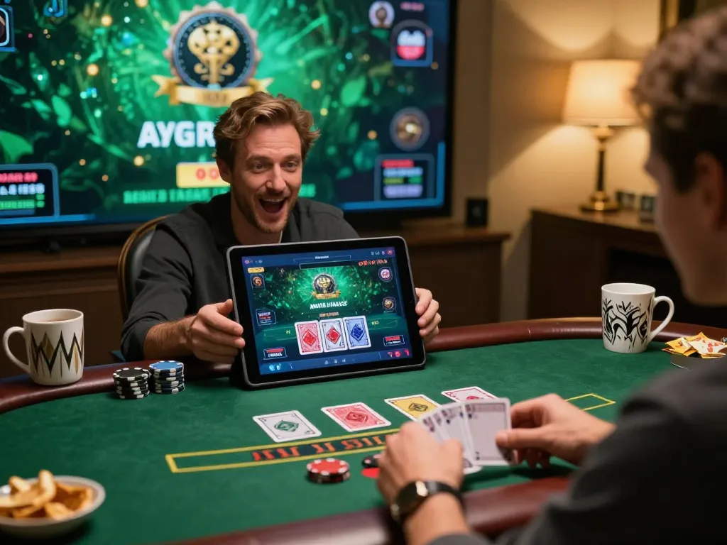 Player at 88CLUB enjoying live dealer blackjack on tablet in a cozy home setting