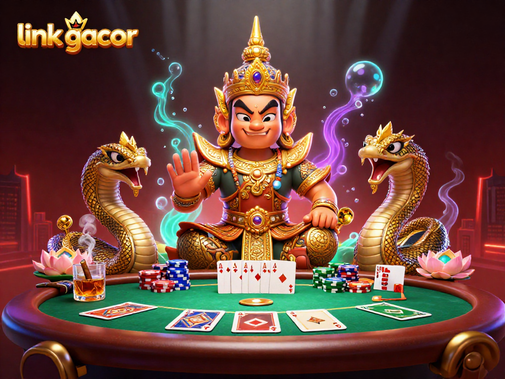 Experience the excitement of link gacor features in a vibrant casino scene brimming with action.